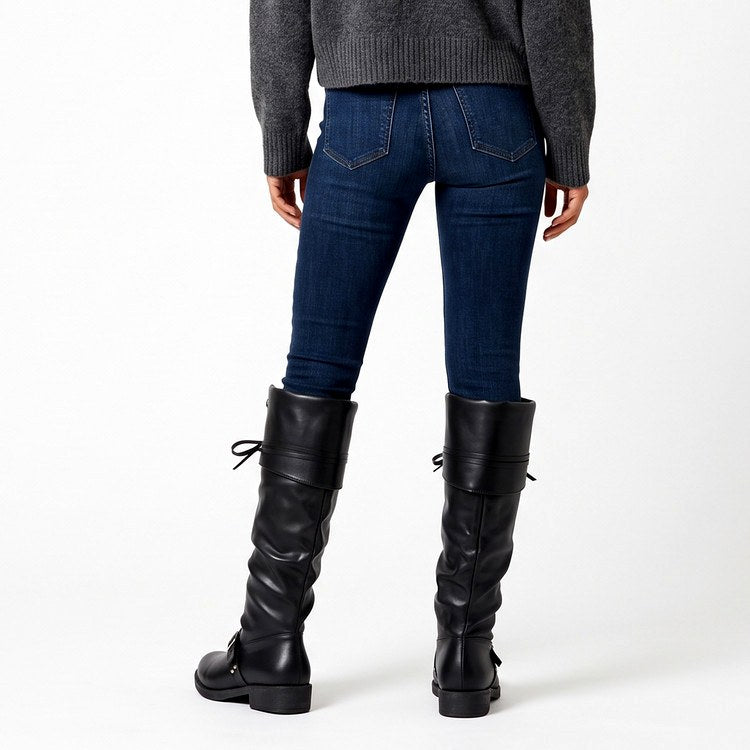 Novalee - Women’s Slouchy Knee High Buckle Boots 5