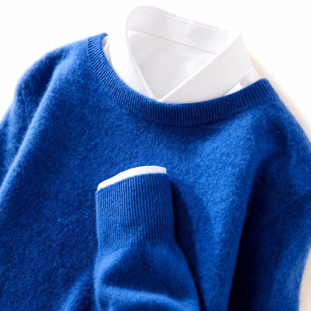 Oliver - Men’s Fuzzy Wool Crew Neck Knit Sweater