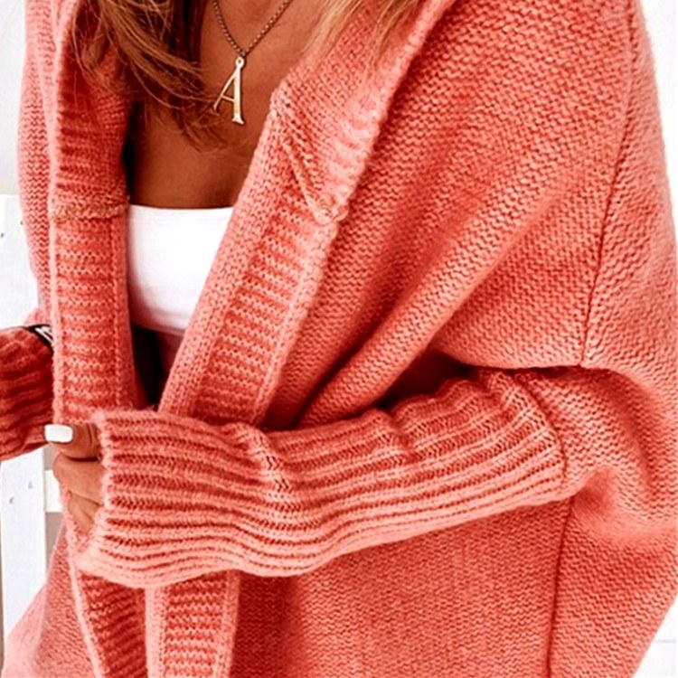 Olivia - Women's Open-Front Hooded Knit Cardigan 11