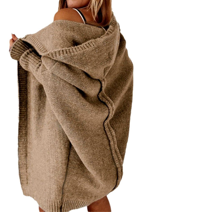 Olivia - Women's Open-Front Hooded Knit Cardigan 14