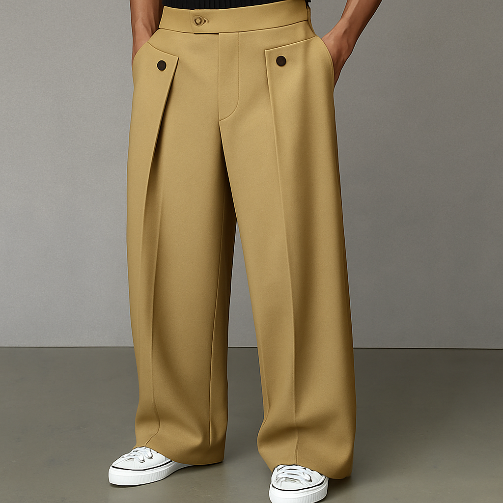 Orion - Men's Pleated Wide-Leg Tailored Trouser