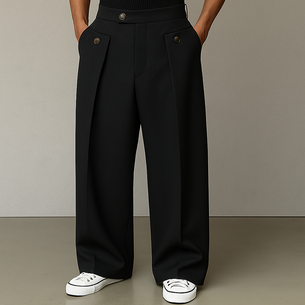 Orion - Men's Pleated Wide-Leg Tailored Trouser