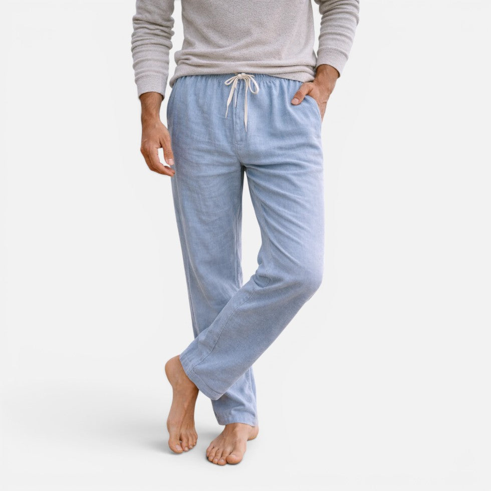 Orson - Men's Drawstring Linen-Look Straight Pants