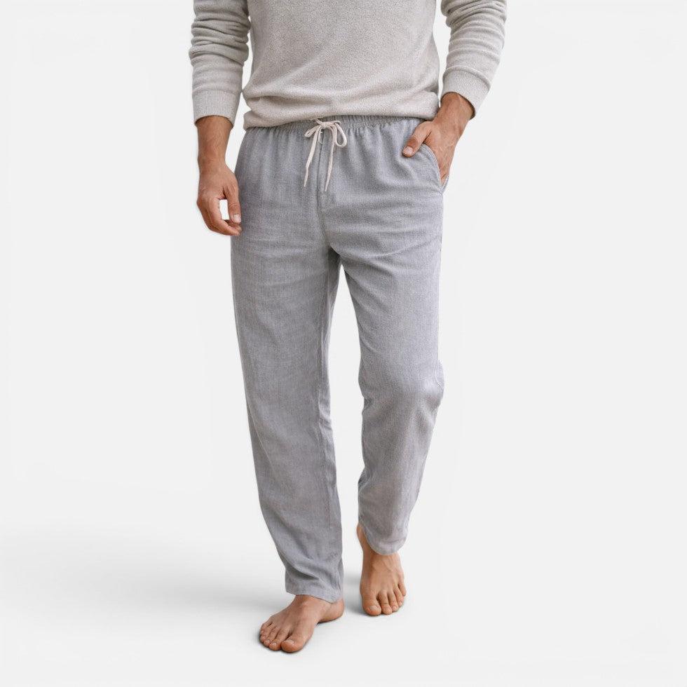 Orson - Men's Drawstring Linen-Look Straight Pants