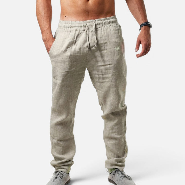 Orson - Men's Drawstring Linen-Look Straight Pants