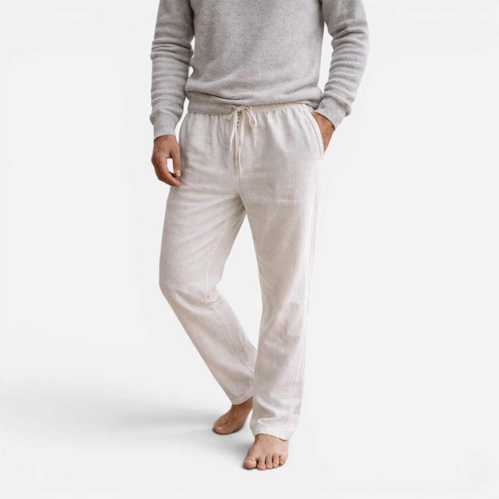 Orson - Men's Drawstring Linen-Look Straight Pants