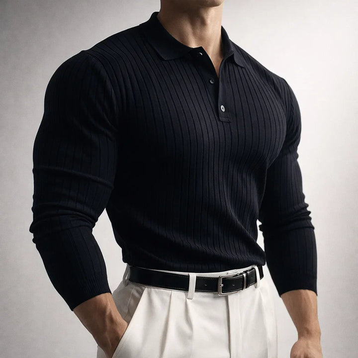 Orson - Men's Vertical-Ribbed Knit Polo