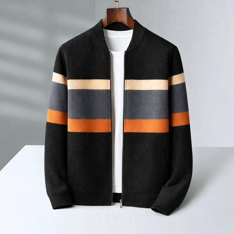 Orval - Men's Striped Zip Cardigan