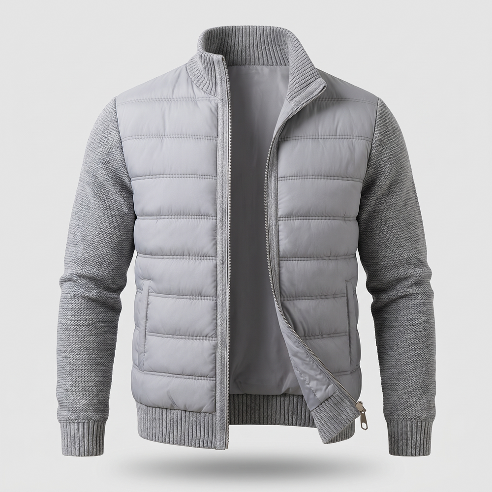 Oscar - Men's Quilted Puffer Jacket with Fleece Sleeves