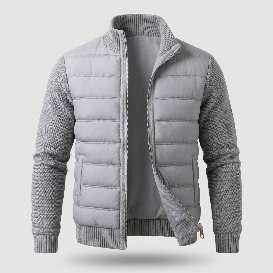 Oscar - Men's Quilted Puffer Jacket with Fleece Sleeves