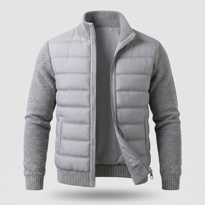 Oscar - Men's Quilted Puffer Jacket with Fleece Sleeves