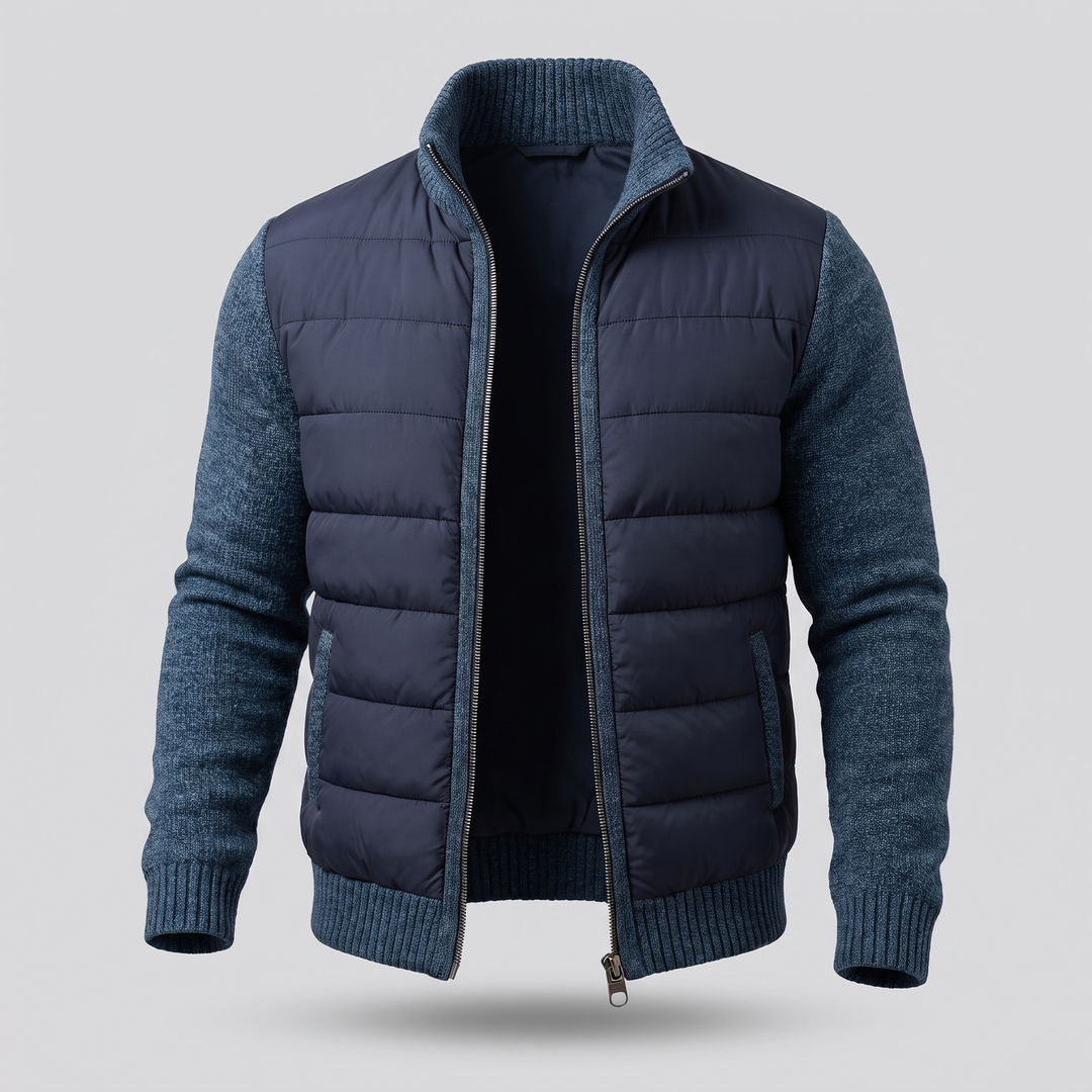 Oscar - Men's Quilted Puffer Jacket with Fleece Sleeves