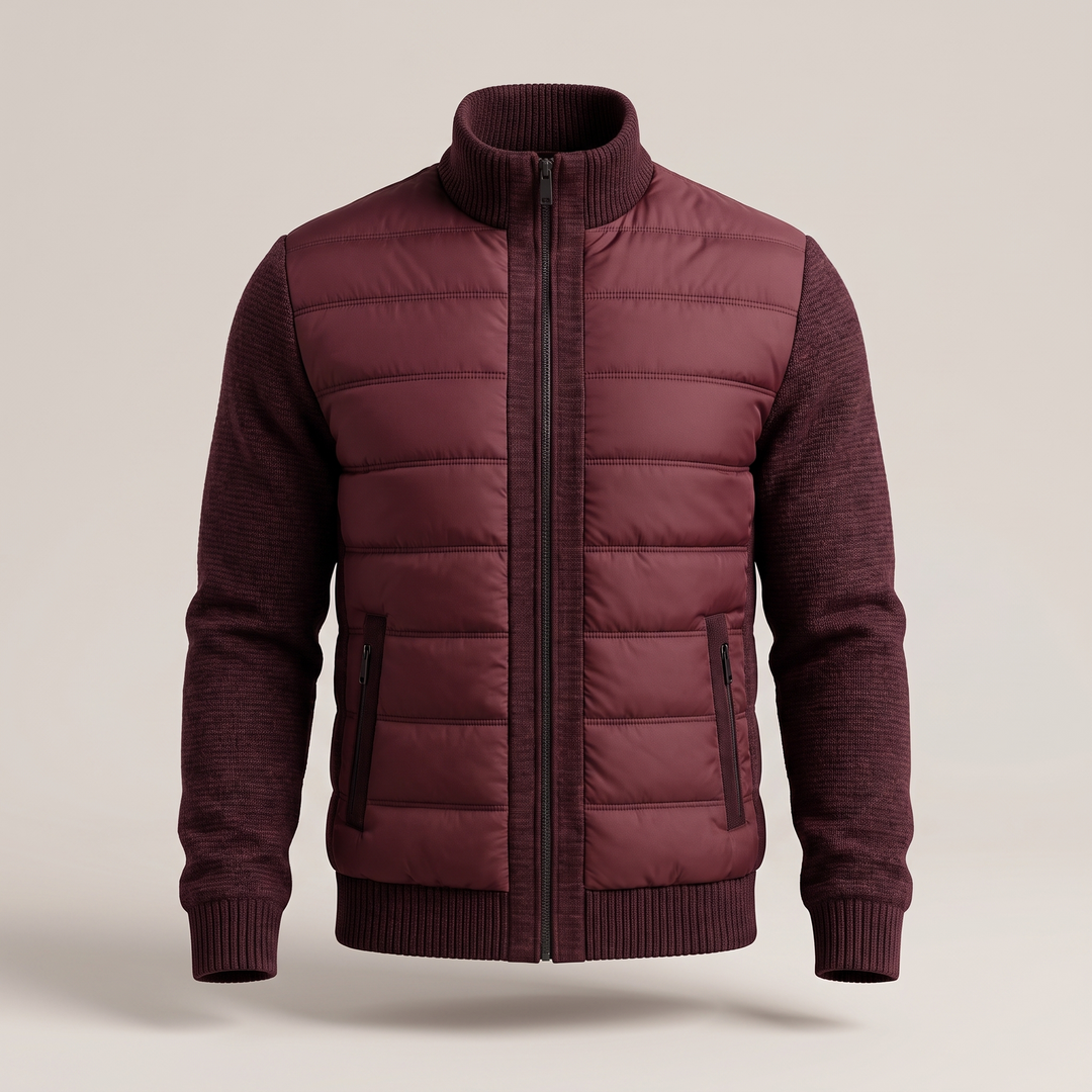 Oscar - Men's Quilted Puffer Jacket with Fleece Sleeves