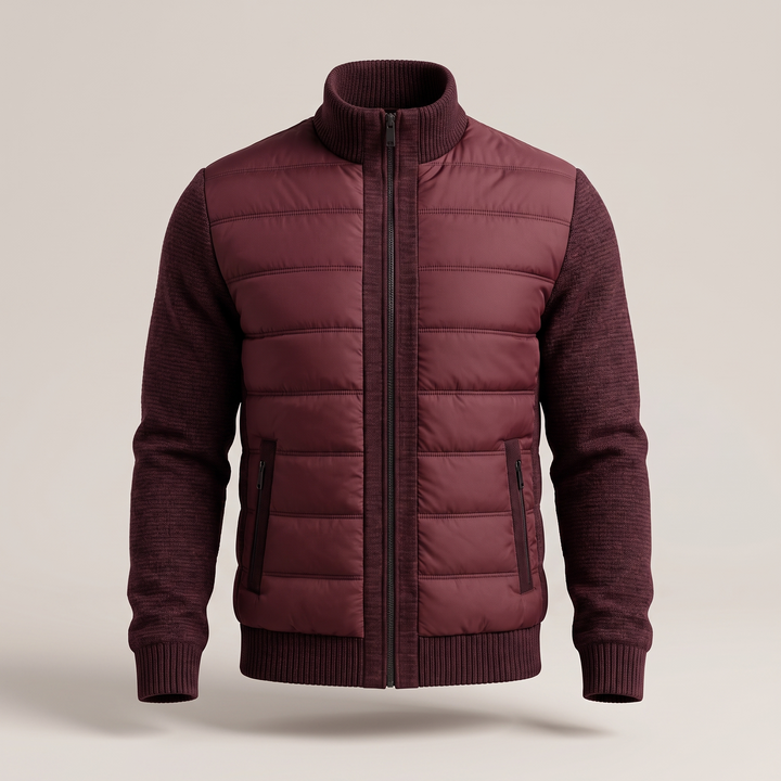 Oscar - Men's Quilted Puffer Jacket with Fleece Sleeves