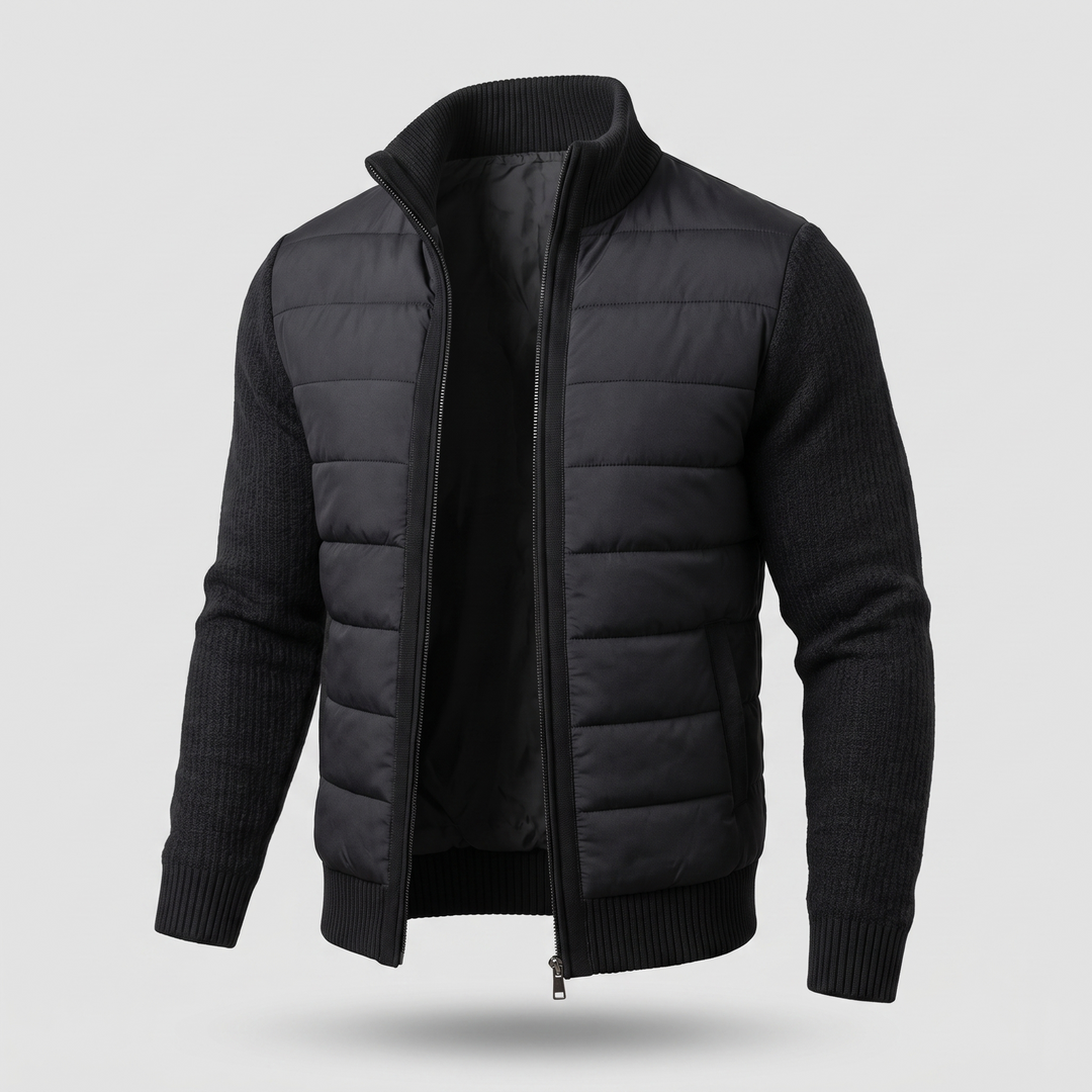 Oscar - Men's Quilted Puffer Jacket with Fleece Sleeves