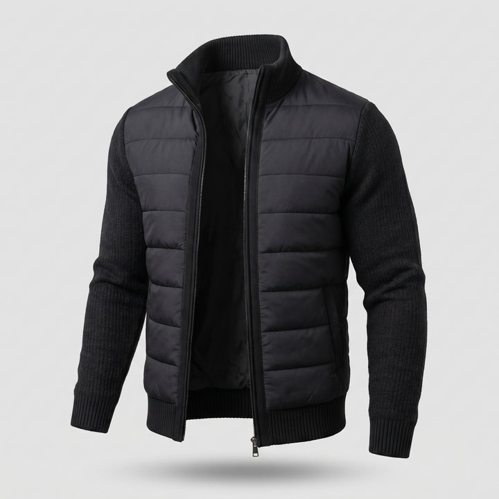 Oscar - Men's Quilted Puffer Jacket with Fleece Sleeves