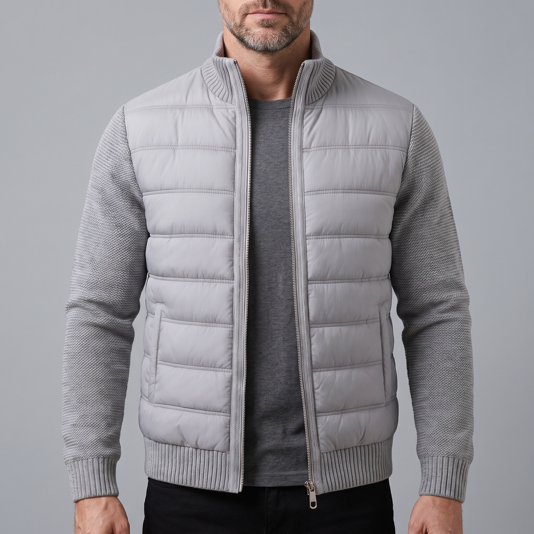 Oscar - Men's Quilted Puffer Jacket with Fleece Sleeves