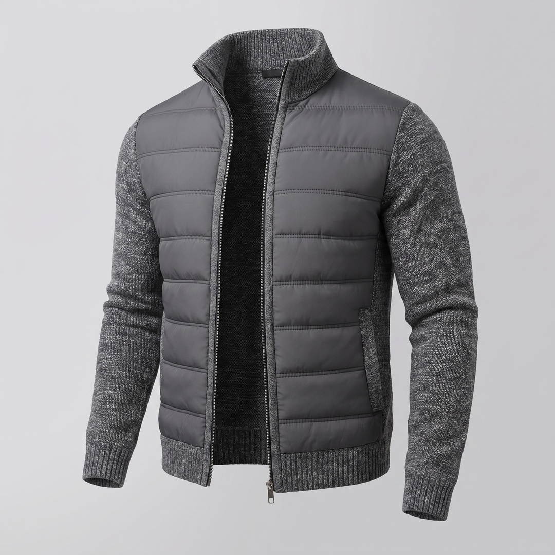 Oscar - Men's Quilted Puffer Jacket with Fleece Sleeves