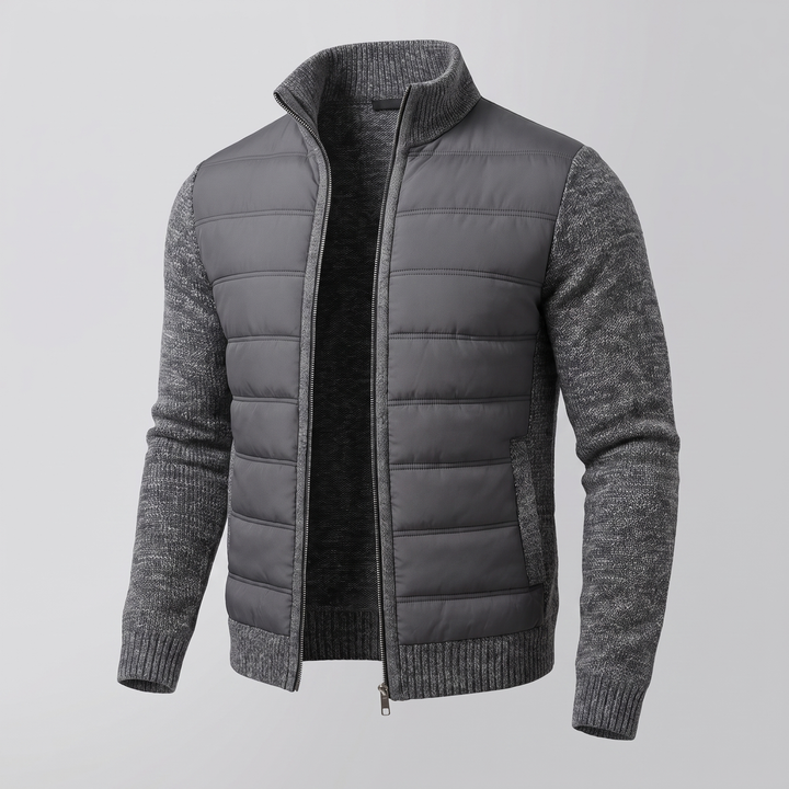 Oscar - Men's Quilted Puffer Jacket with Fleece Sleeves