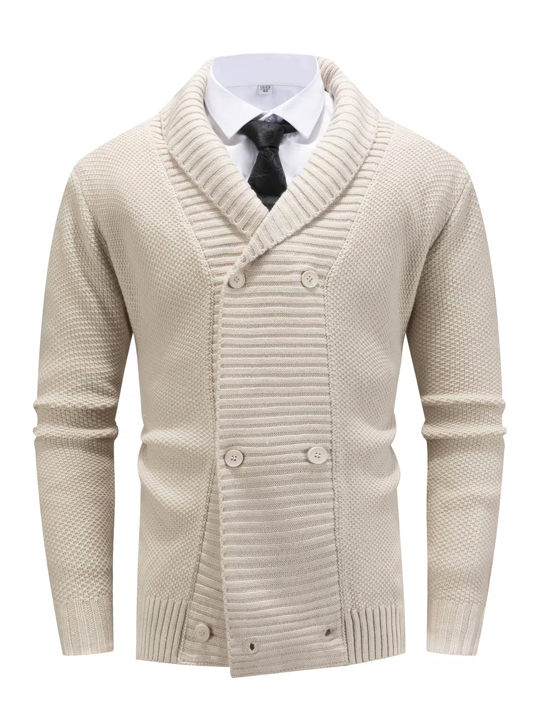 Owen - Men's Double-Breasted Lapel Cardigan Sweater