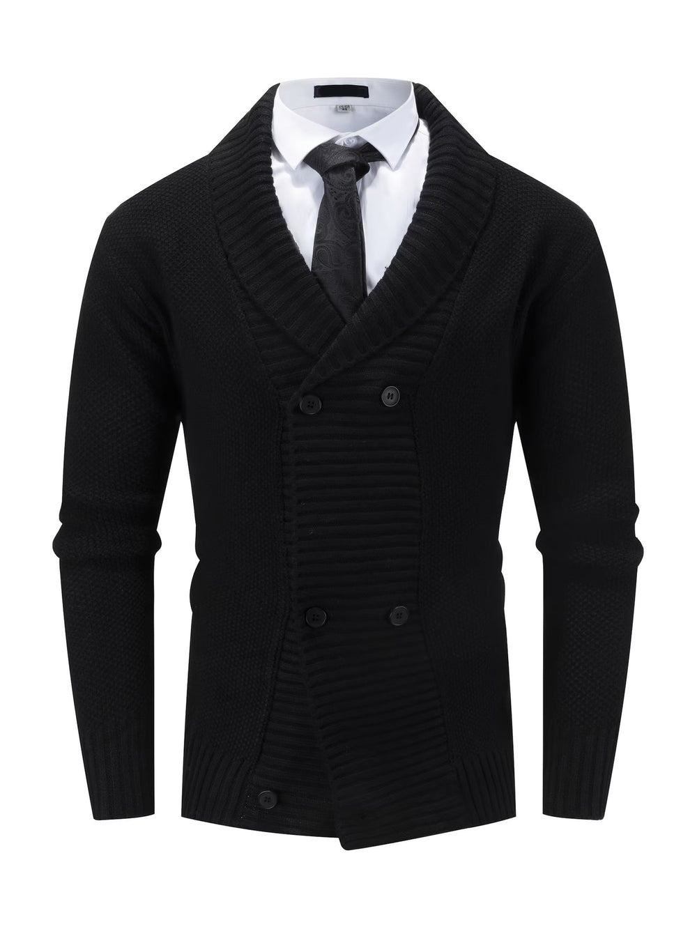 Owen - Men's Double-Breasted Lapel Cardigan Sweater