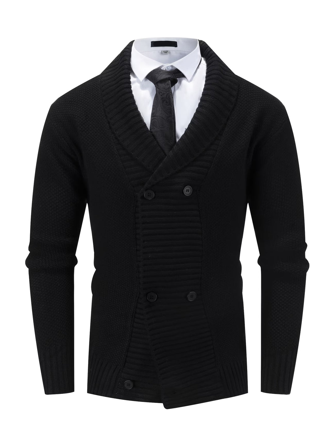 Owen - Men's Double-Breasted Lapel Cardigan Sweater
