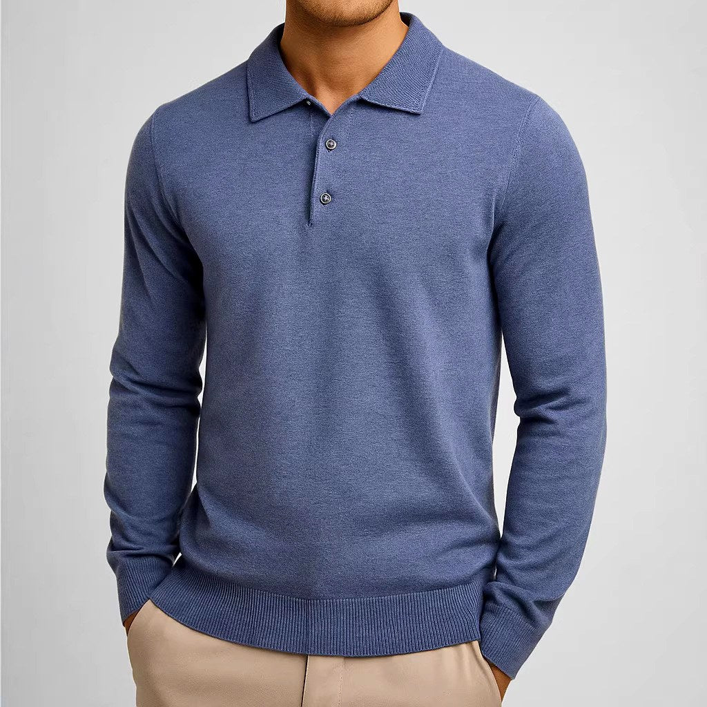 Pablo - Men's Long Sleeve Knit Polo Sweater 2