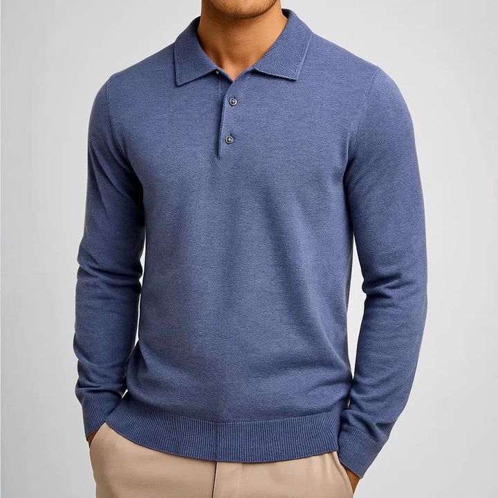 Pablo - Men's Long Sleeve Knit Polo Sweater 2