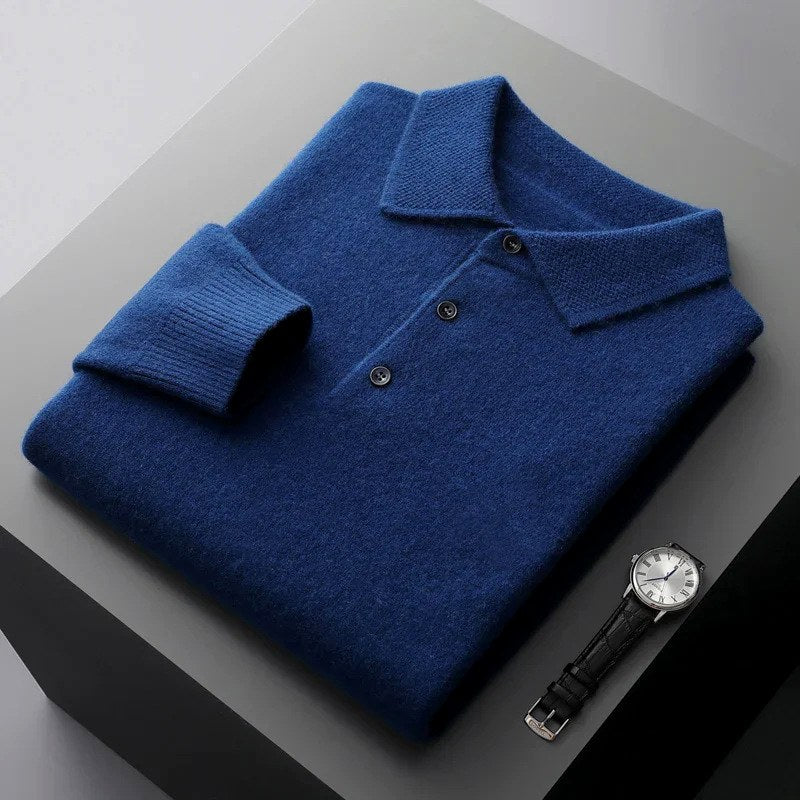 Pablo - Men's Long Sleeve Knit Polo Sweater 3