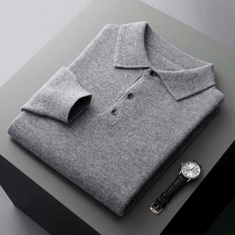 Pablo - Men's Long Sleeve Knit Polo Sweater 4