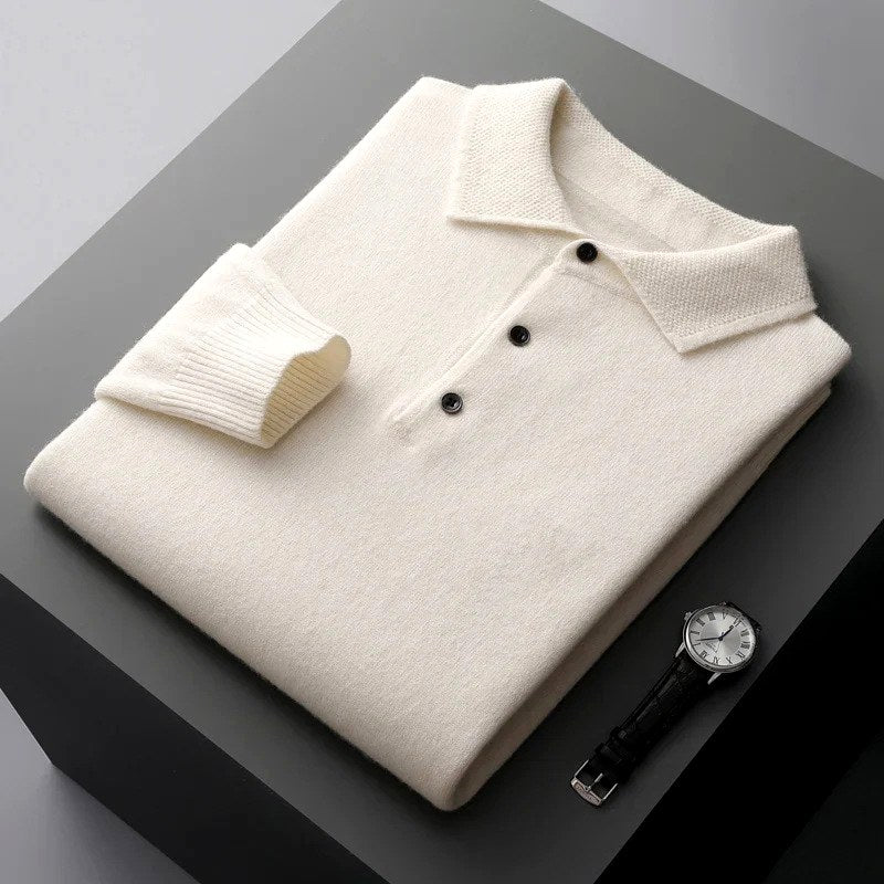 Pablo - Men's Long Sleeve Knit Polo Sweater 5
