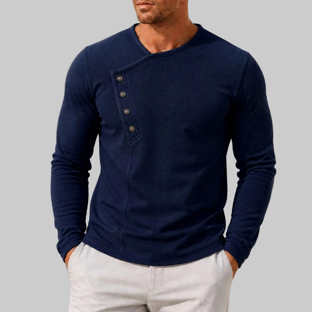 Paul - Men’s Long Sleeve Asymmetric Button Shirt 2