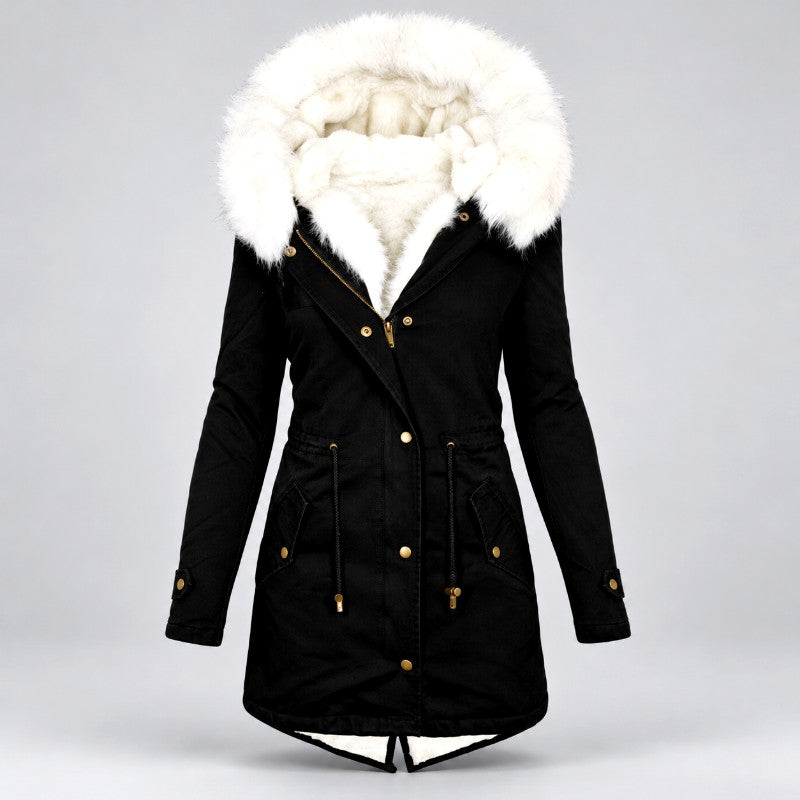 Paula - Women's Hooded Parka with Plush Trim 2