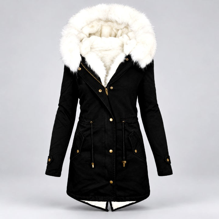 Paula - Women's Hooded Parka with Plush Trim 2