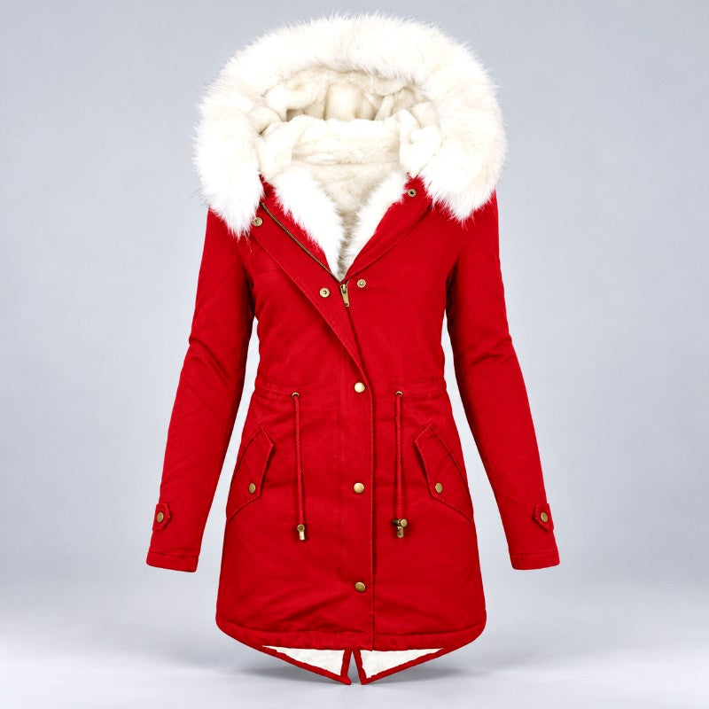 Paula - Women's Hooded Parka with Plush Trim 3