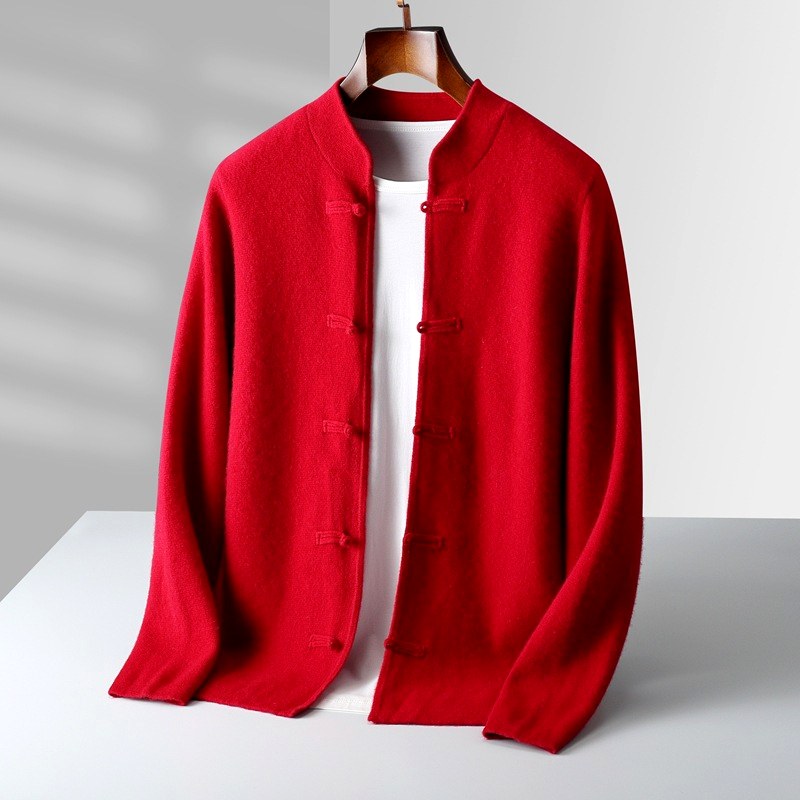 Philip - Men’s Cashmere Mandarin Collar Cardigan 4
