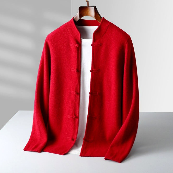 Philip - Men’s Cashmere Mandarin Collar Cardigan 4