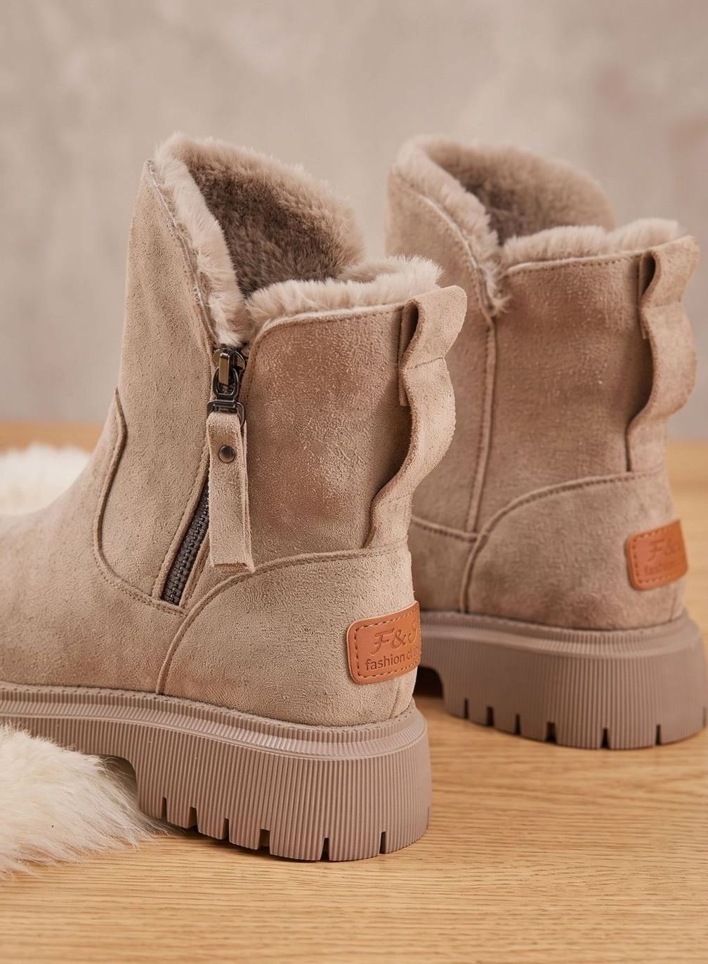 Quinley - Women's Suede Fur-Lined Ankle Boots