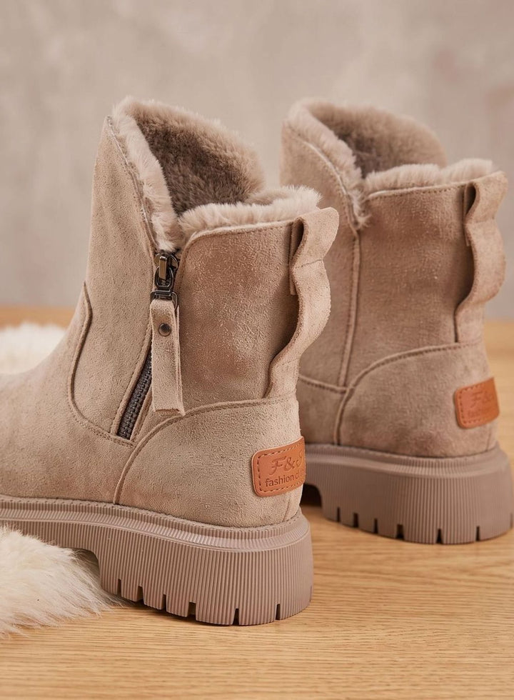 Quinley - Women's Suede Fur-Lined Ankle Boots