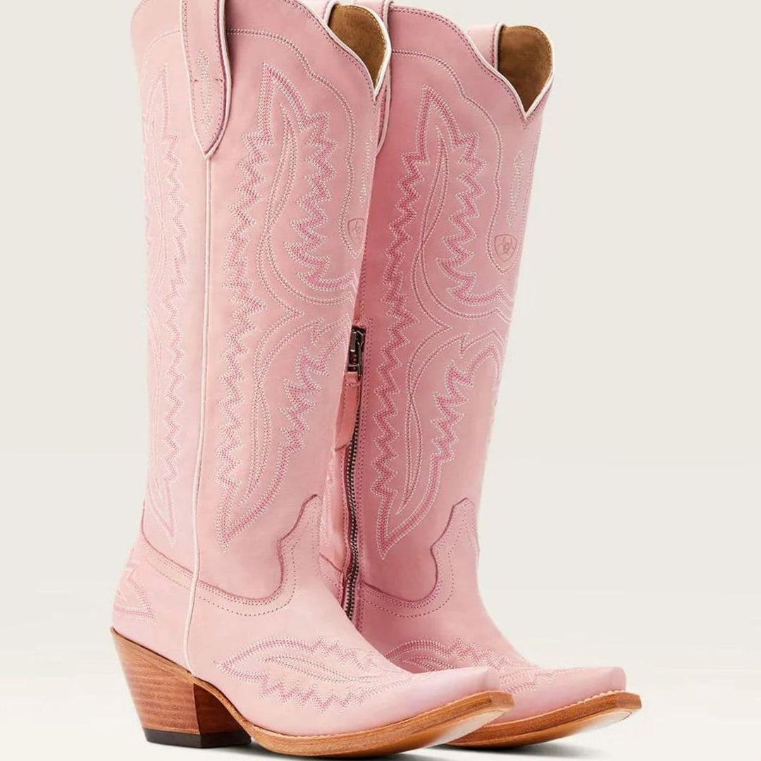 Quintessa - Women's Embroidered Cuban Heeled Cowboy Boots