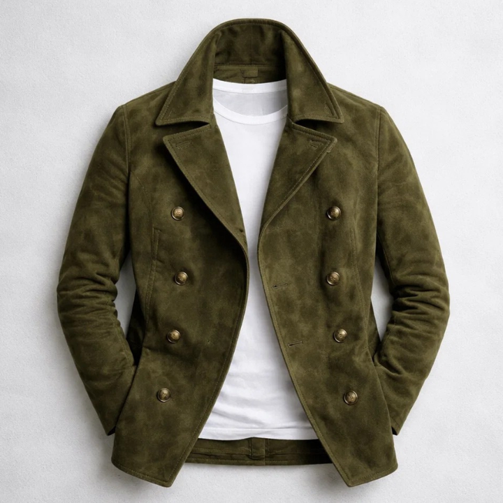 Quinton - Men's Double-Breasted Suede Blazer