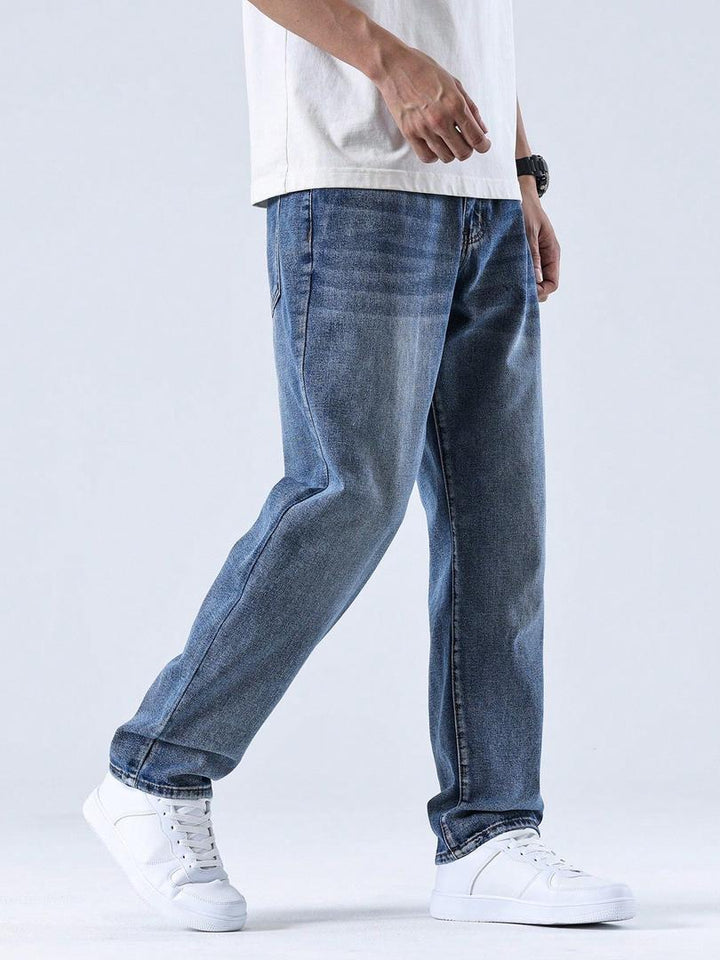 Rafael - Men's Straight-Leg Jeans with Washed Denim Finish