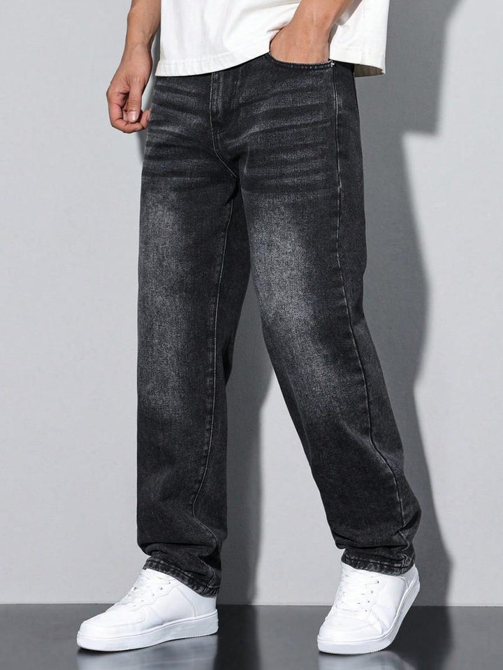 Rafael - Men's Straight-Leg Jeans with Washed Denim Finish