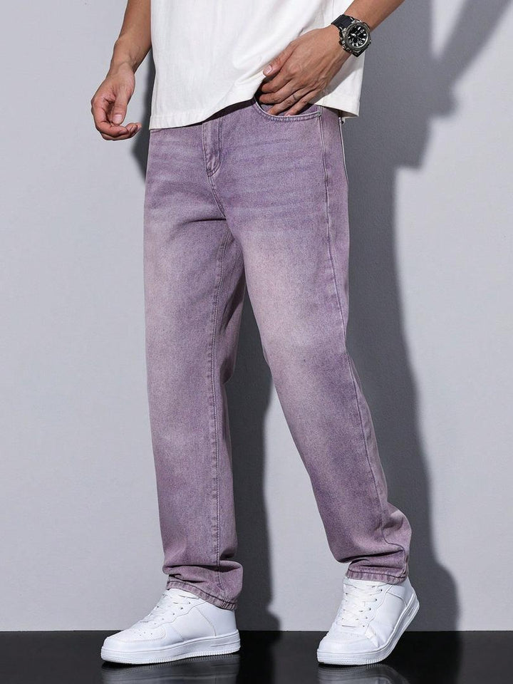 Rafael - Men's Straight-Leg Jeans with Washed Denim Finish