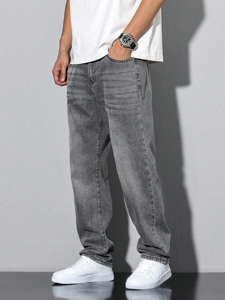 Rafael - Men's Straight-Leg Jeans with Washed Denim Finish