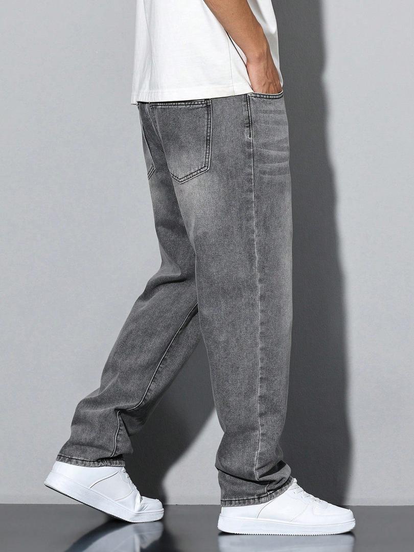 Rafael - Men's Straight-Leg Jeans with Washed Denim Finish
