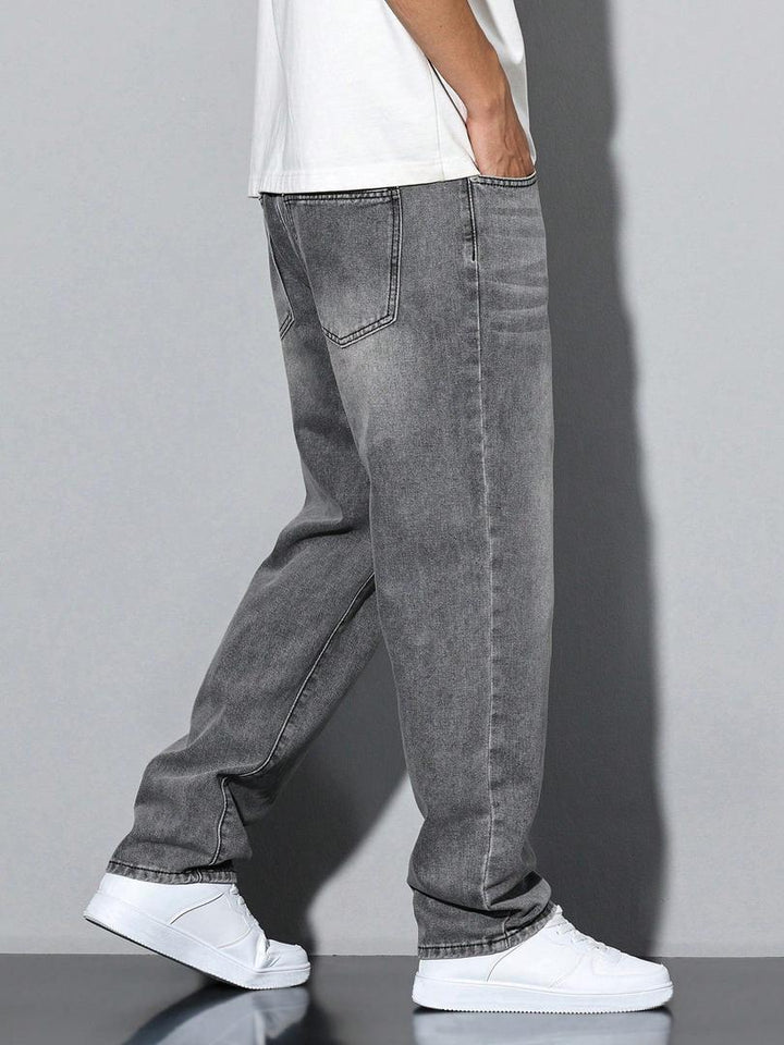 Rafael - Men's Straight-Leg Jeans with Washed Denim Finish
