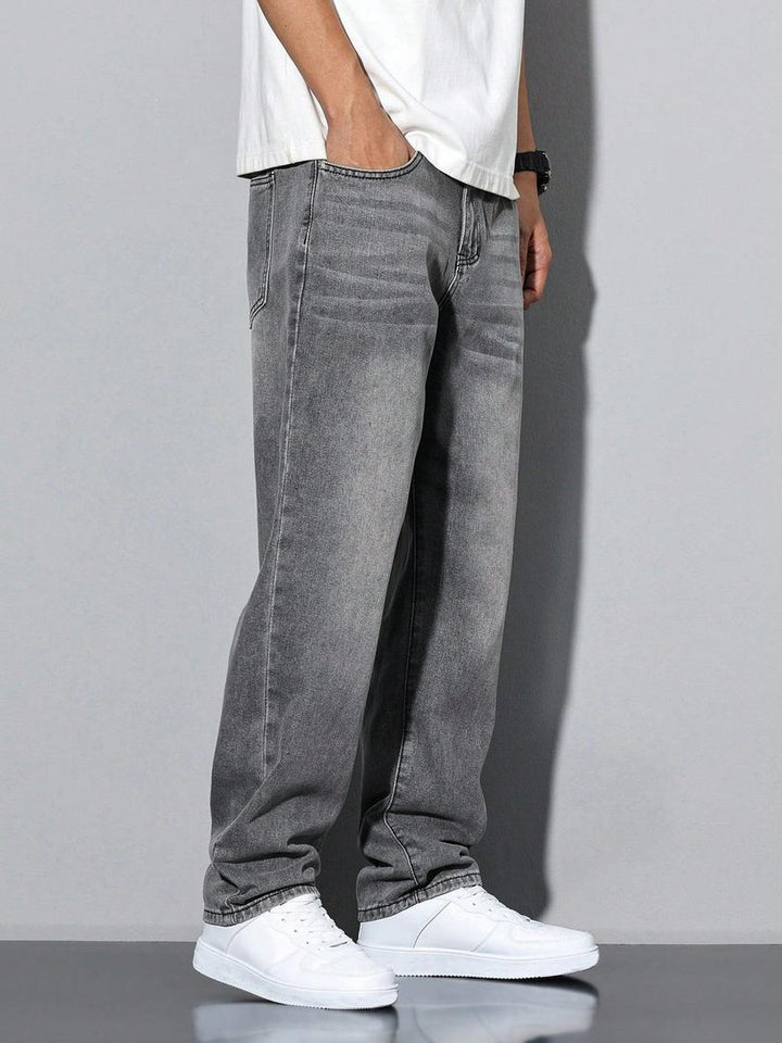 Rafael - Men's Straight-Leg Jeans with Washed Denim Finish