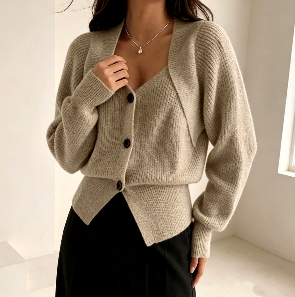 Rebecca - Women's Chunky Knit Button-Front Cardigan 3