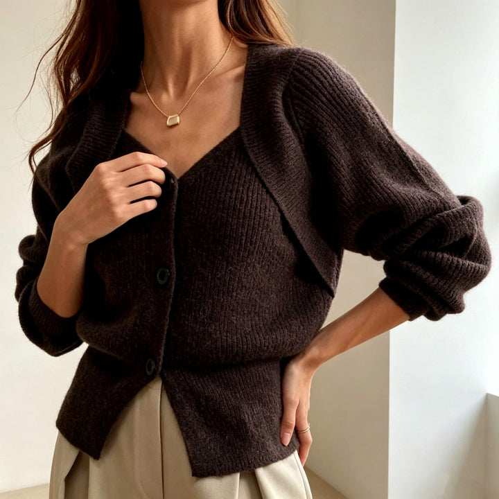 Rebecca - Women's Chunky Knit Button-Front Cardigan 4